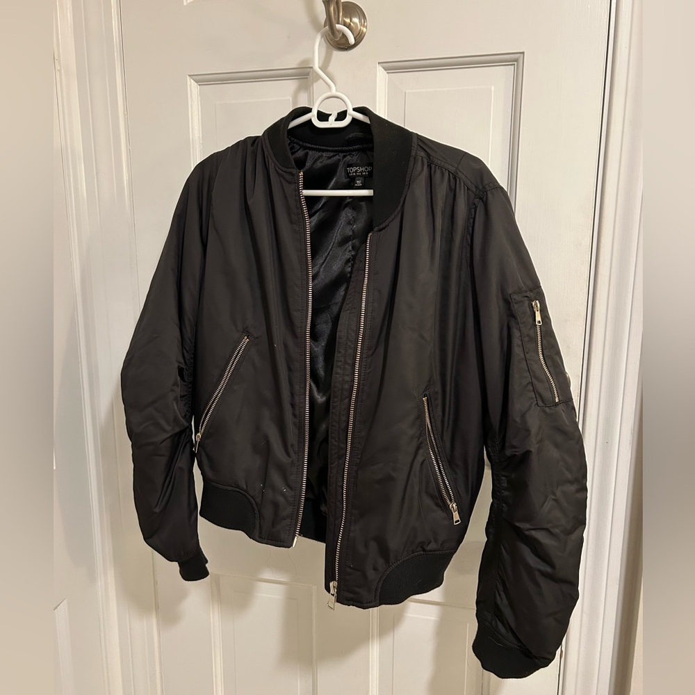 Topshop Black Bomber Jacket